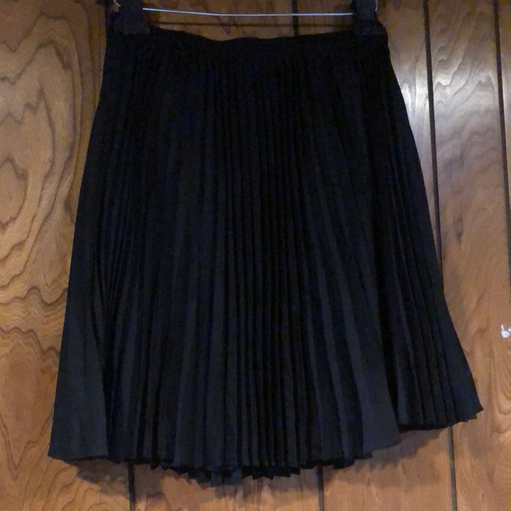 John Wu Black Pleated Skirt